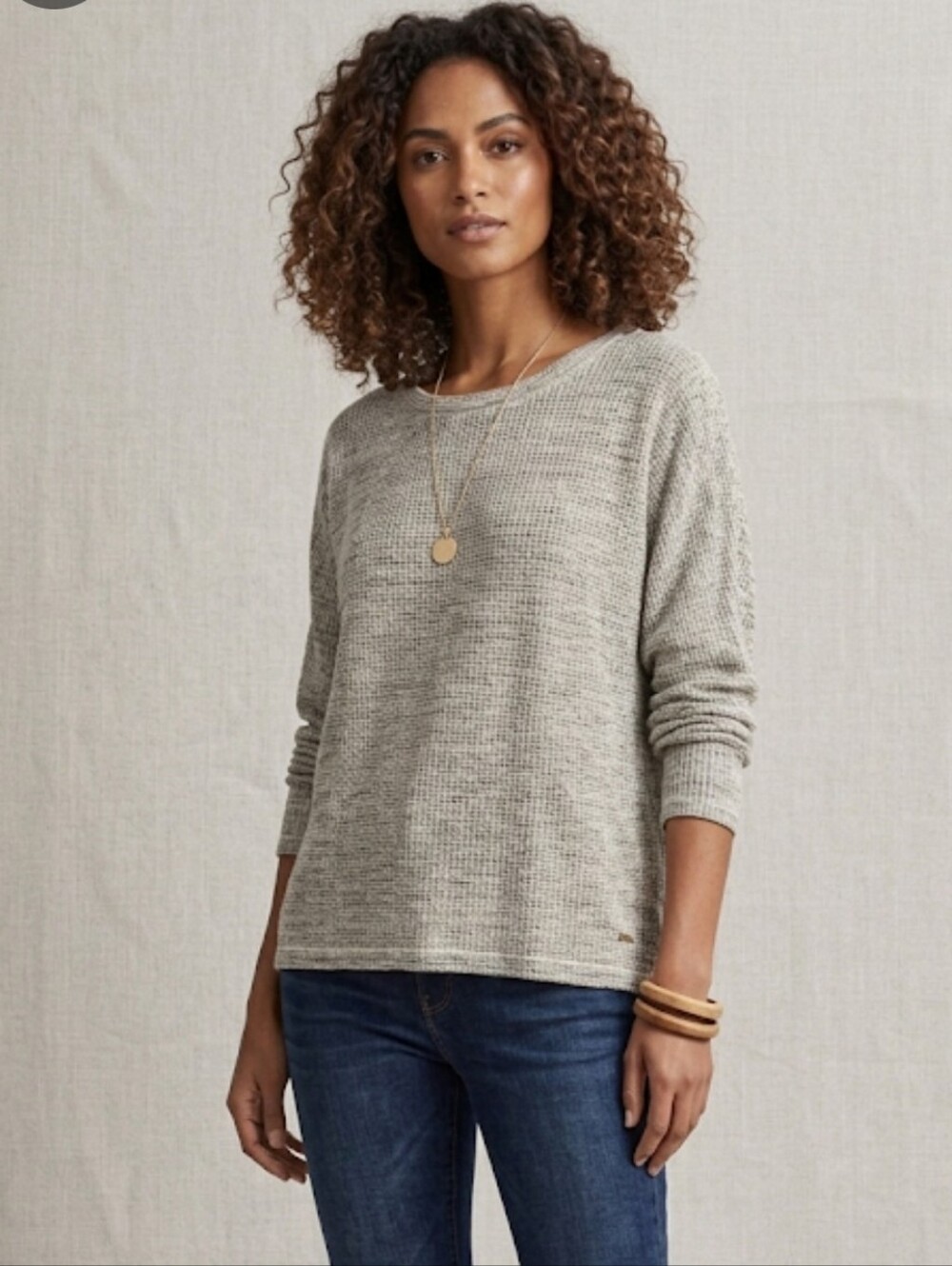​Massimo Dutti Gray Marled Dolman Sleeve Oversized Knit Sweater Size L
